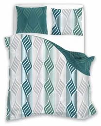 Patalynės užvalkalų komplektas PGO-05, baltas/žalias, 140 x 200 cm
