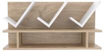 Sieninė lentyna Kalune Design Larissa 875ZNA4528, balta sp./riešuto sp., 90 cm x 45 cm x 22.5 cm
