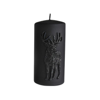 Ziemassvētku svece, cilindriskas Mondex Alp Deer BC1278-SW, melna krās.