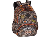 Skolas mugursoma CoolPack Bentley Badges, brūna krās./oranža krās., 46 cm x 33 cm x 23 cm