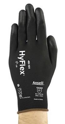 Darbo pirštinės Ansell HyFlex 48-101, suaugusiems, juoda sp., 7