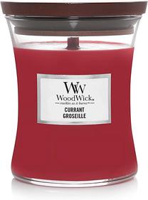 Žvakė, aromatinė WoodWick Currant, 65 h, 275 g, raudona sp.
