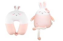 Ceļojumu spilvens, bērnišķīgi Acces Bunny, balta krās./rozā krās.