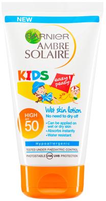 Pienelis įdegio priežiūrai Garnier Delial Wet Skin Kid Sun SPF50, 150 ml