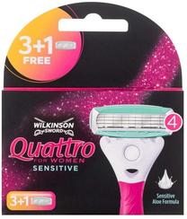Набор для бритья Wilkinson Sword Quattro For Women Sensitive, 4 шт.