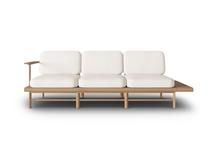 Kampinė lauko sofa Calme Jardin Belize CAL_3SOR_152_F1_BELIZE1, balta sp., dešininė, 80 cm x 245 cm x 74 cm