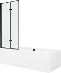 Vonia, su sienele su sienele, laisvai pastatoma Mexen Cube, 170 cm x 80 cm x 39 cm, stačiakampis, balta sp.