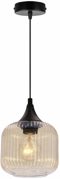 Lampa griesti Candellux Lighting Estas 31-51677, E27, 1 x 40 W, dzintara krās. / melna krās.