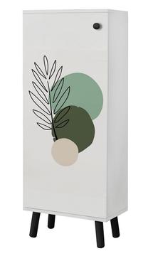 Batų spintelė Kalune Design Vegas SB 964, balta sp./juoda sp./žalia sp., 38 cm x 50 cm x 135 cm