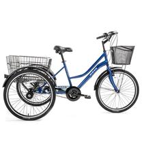 Dviratis miesto Bisan PORTER 24, 24 ", 17'' rėmas, mėlyna sp./balta sp., su krepšeliu