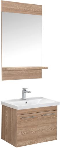 Vannas istabas mēbeļu komplekts Kalune Design Sequoia 60, ozola krās./balts krās., 48.5 cm x 70 cm x 50 cm