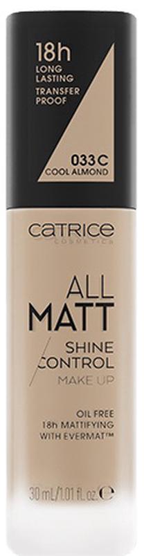 Skystas makiažo pagrindas Catrice All Matt Shine Control Make Up, 033 c cool almond, 30 ml