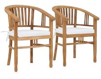Lauko kėdžių rinkinys VLX Garden Chair 49430, kreminė sp./ruda sp., 61 cm x 58 cm x 88 cm, 2 vnt.