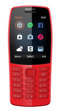 Telefons ar pogām Nokia 210, 16 MB, sarkana krās.