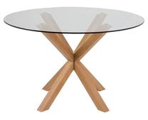 Stalas Heaven, ąžuolo sp./skaidri sp., 119 cm x 119 cm x 75.5 cm