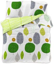 Gultas veļas komplekts DecoKing Green Leaf, daudzkrāsaina, 63 x 63 cm, 200 x 200 cm