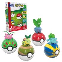 Konstruktorius Mattel Mega Bloks Pokemon Grass Type Trainer Team HWR77, 118 vnt., įvairių spalvų