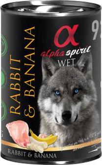 Märg koeratoit Alpha Spirit WET Rabbit & Banana, küülikuliha, 0.4 kg