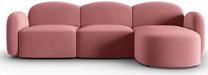 Kampinė sofa Micadoni Home Blair Velvet, rožinė sp., dešininė, 272 x 155 cm x 80 cm