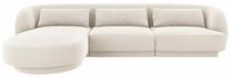 Kampinė sofa Cosmopolitan Design Tulum Velvet Bluvel 22, šviesiai smėlinė, kairinė, 156 x 255 cm x 70 cm