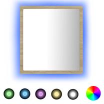 Зеркало VLX LED, с освещением, подвесной, 40 см x 37 см, дубовый цв.