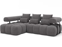 Kampinė sofa Levvi, tamsiai pilka sp., 184 x 260 cm x 102 cm