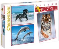 Pusle 3in1 Clementoni Animals 08004, 50 cm x 69 cm, 3000 tk, mitmevärviline