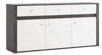 Komoda Extom Meble Sevilla TYP 40, balta sp./juoda sp., 87 cm x 177 cm x 42 cm