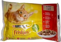 Mitrā kaķu barība Purina Friskies Meat Mix, jēra gaļa/liellopa gaļa/vistas gaļa, 0.085 kg, 4 gab.