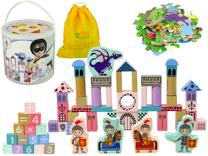 Деревянные блоки Lean Toys Castle Dragon 10130, 66 шт.