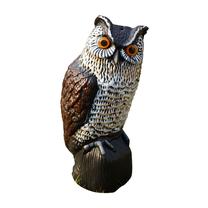 Sodo dekoracija "Pelėda" R025, 19 cm x 18 cm x 42 cm, ruda sp./įvairių spalvų