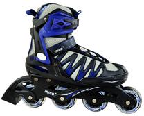 Riedučiai Mico Plus Speed, mėlyna sp./juoda sp./pilka sp., 44