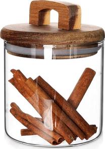 Lielapjoma produktu konteiners Excellent Houseware, 0.75 l, caurspīdīga krās./brūna krās.