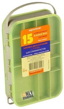 Makšķerēšanas kaste AquaTech Double-Sided Fishing Box 2515, 13.5 cm, 200 g, zaļa krās.