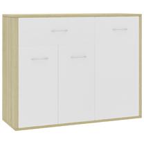 Komoda VLX Chipboard, balta/smėlio, 88 cm x 30 cm x 70 cm