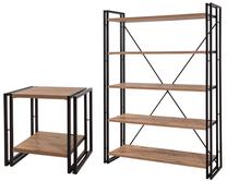 Svetainės baldų komplektas Kalune Design Cosmo TKM.2, vidaus, ruda sp./juoda sp.