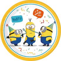 Vienkartinės lėkštės GoDan Minions 4934579, Ø 23 cm, 8 vnt.