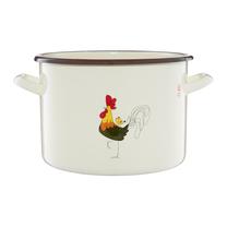 Katls Emalia Olkusz Chickens, Ø24 cm, 7.5 l, balta krās.