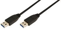 Vads Logilink USB / USB USB 3.0 A male, USB 3.0 A male, 2 m, melna krās.