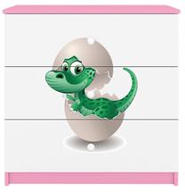 Laste kummut Kocot Kids Babydreams Baby Dino, valge v./roosa v., 41 cm x 80 cm x 80.5 cm