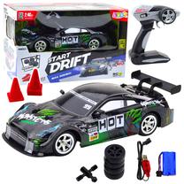 Rc automašīna Lean Toys Star Drift, 1:16, melna krās./zaļa krās.