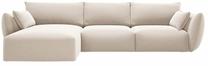 Kampinė sofa Cosmopolitan Design Matera Velvet Salvador 1, beige melange sp., kairinė, 171 x 280 cm x 85 cm