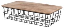 Korv Metal THK-076250, puit/metall, 40 cm x 23 cm, pruun v./must v.