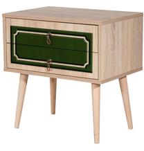 Naktinis staliukas Kalune Design Two 623, ąžuolo sp./žalia sp., 61 cm x 60 cm x 40 cm