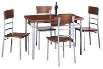 Valgomojo komplektas Play, pilkas/rudas/riešuto