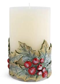 Ziemassvētku svece, cilindriskas Mondex Holly BC2647-SW
