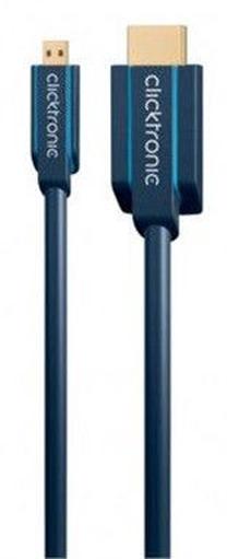 Vads Clicktronic HDMI, Micro HDMI, 2 m, zila krās.
