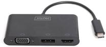 Adapteris Digitus Triple Monitor DA-70859 DA-70859 USB Type-C, USB-C / HDMI / VGA, melna krās.