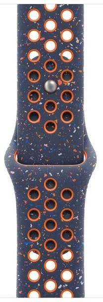 Dirželis Apple Watch, 45mm Blue Flame Nike Sport Band - S/M, mėlyna sp./oranžinė sp.