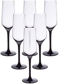 Šampano taurių komplektas Altom Rubin Black, stiklas, 0.220 l, 6 vnt.